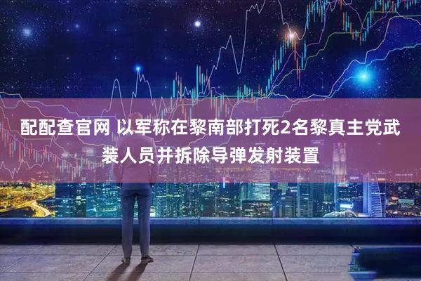 配配查官网 以军称在黎南部打死2名黎真主党武装人员并拆除导弹发射装置